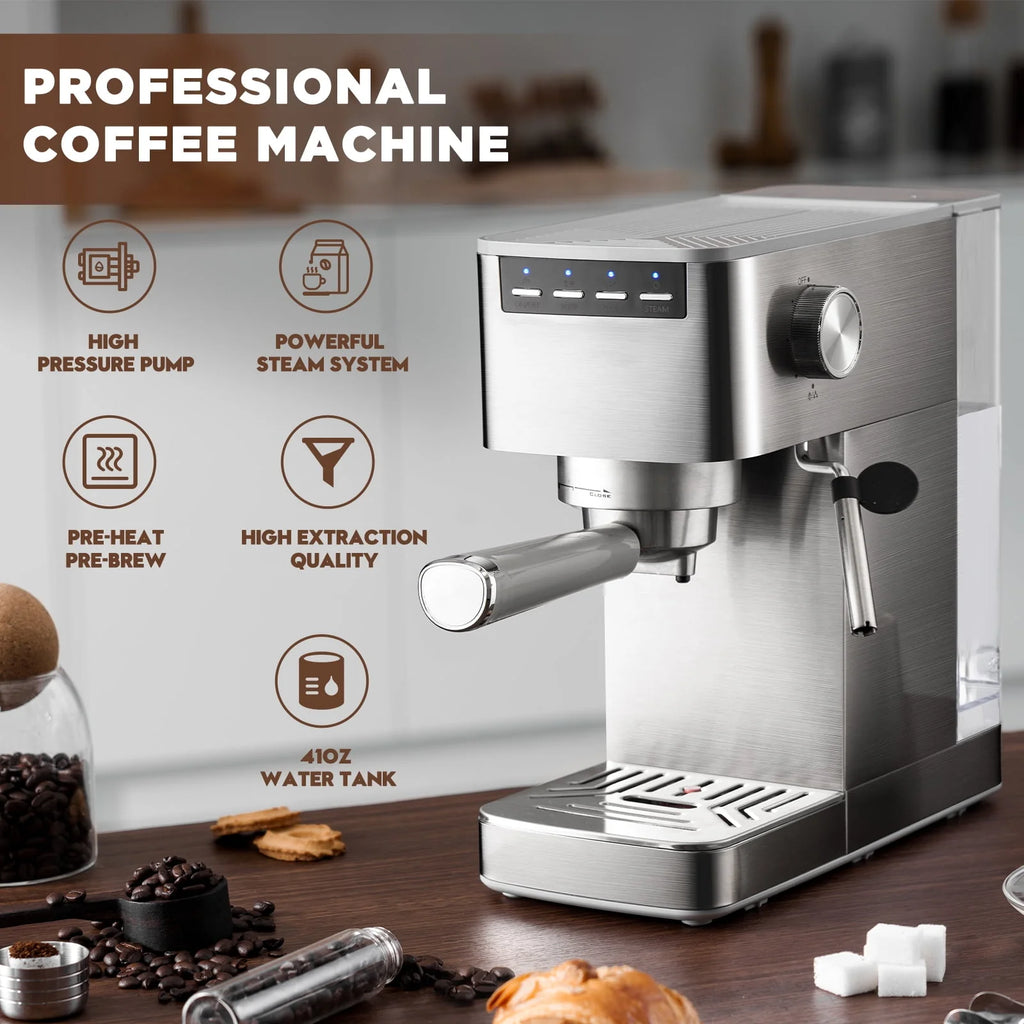Espresso Machine with Milk Frother and 41 oz Water Tank P688