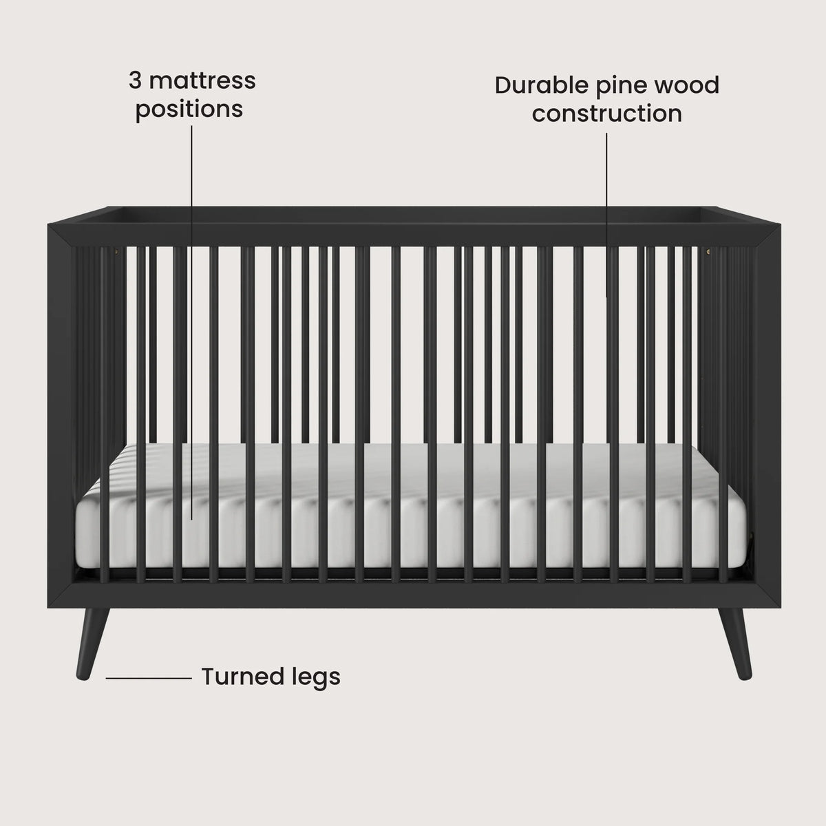 2-Piece Nursery Set with 4-in-1 Convertible Crib and 6-Drawer Double Dresser U5644