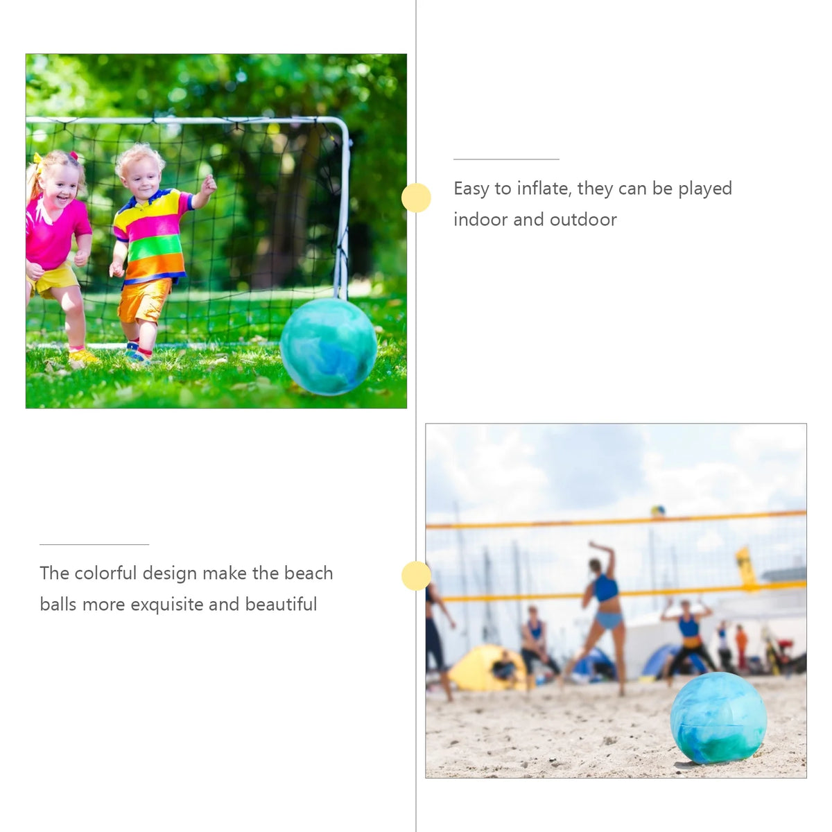 5 PCS Beach Ball Inflatables Glossy Panel Children’s Toys Pvc K705317