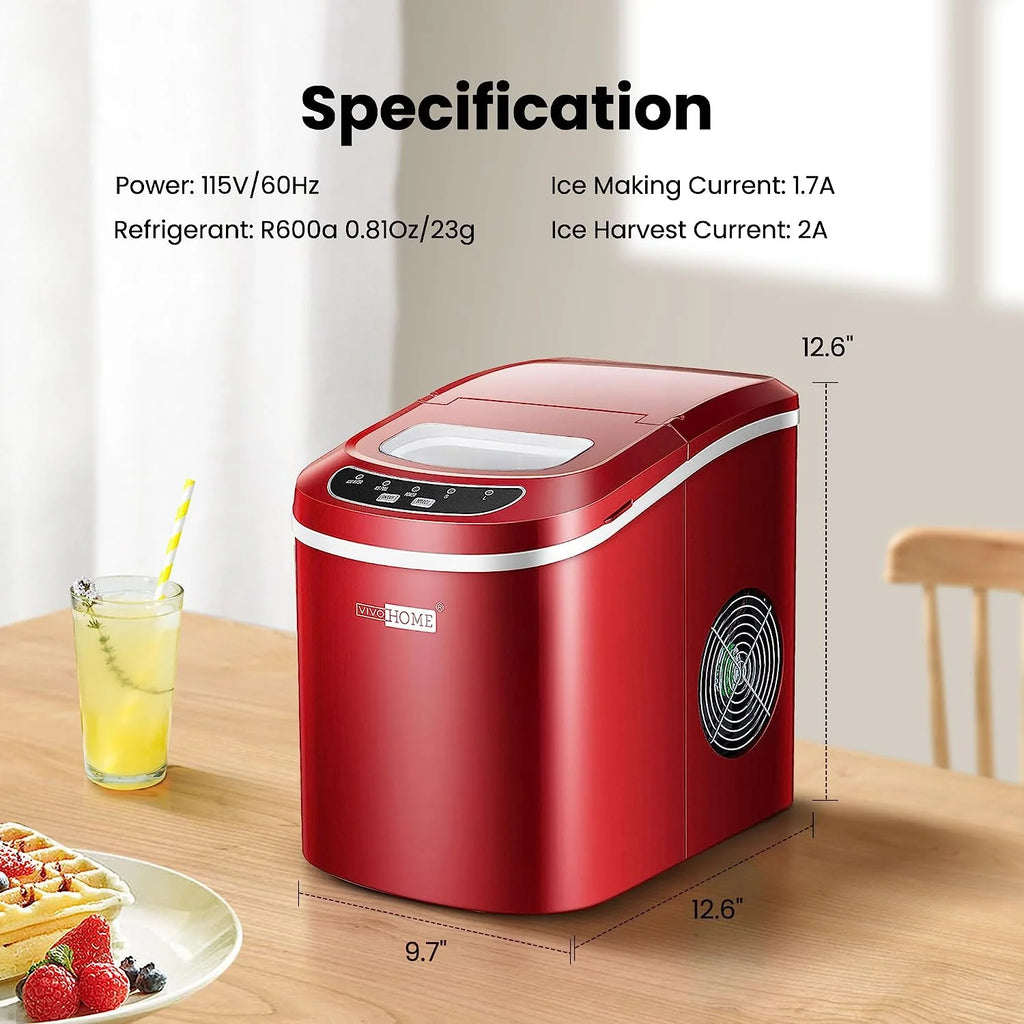 Countertop Self-Cleaning Portable Ice Maker Machine 26Lbs/24H with Ice Scoop F6587