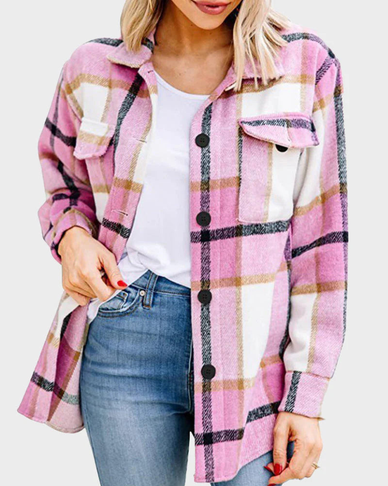 Plaid Flannel Shirt Jacket E82193