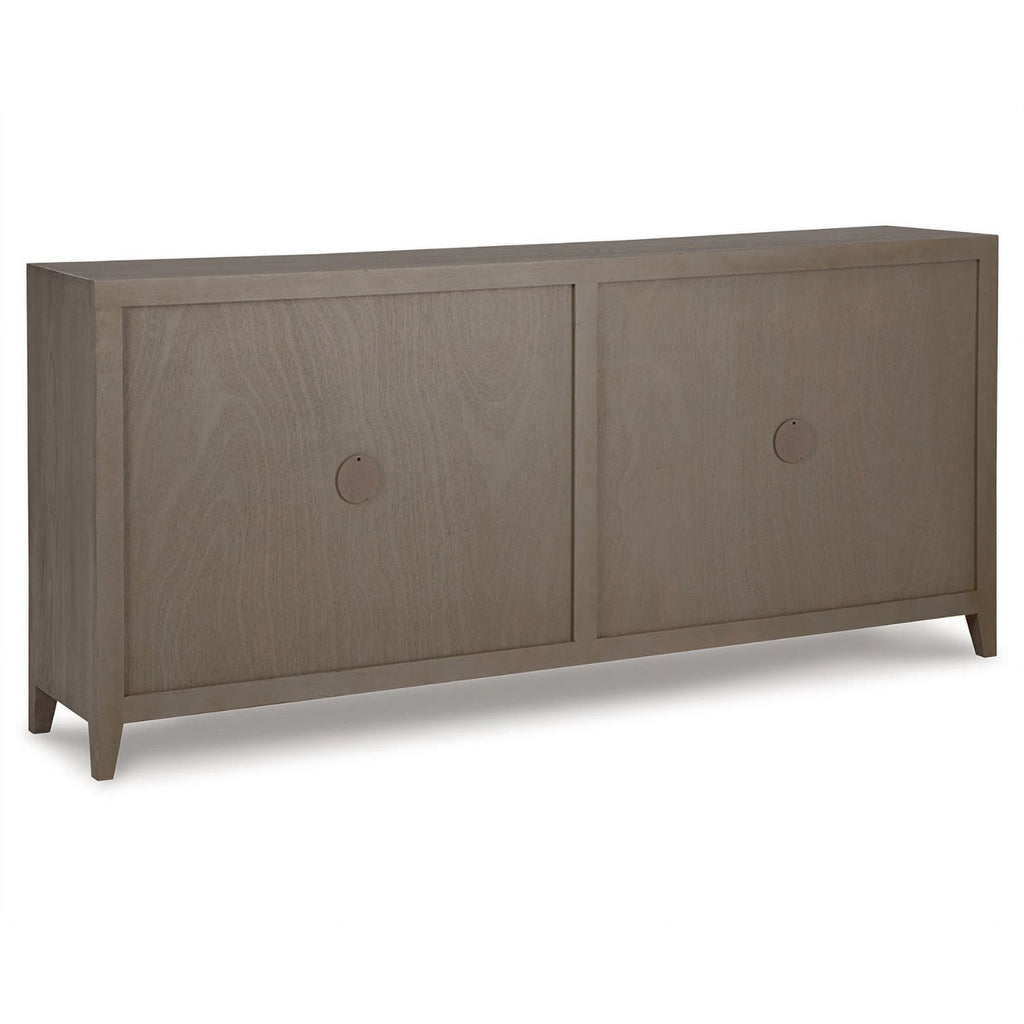 4-Door Wood Accent Cabinet in Antiqued Light Gray W95801