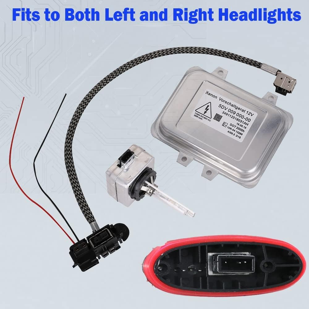 Xenon HID Ballast Headlight Control Unit with Igniter and D1S Bulb Replacement, Pack of 2 X8255