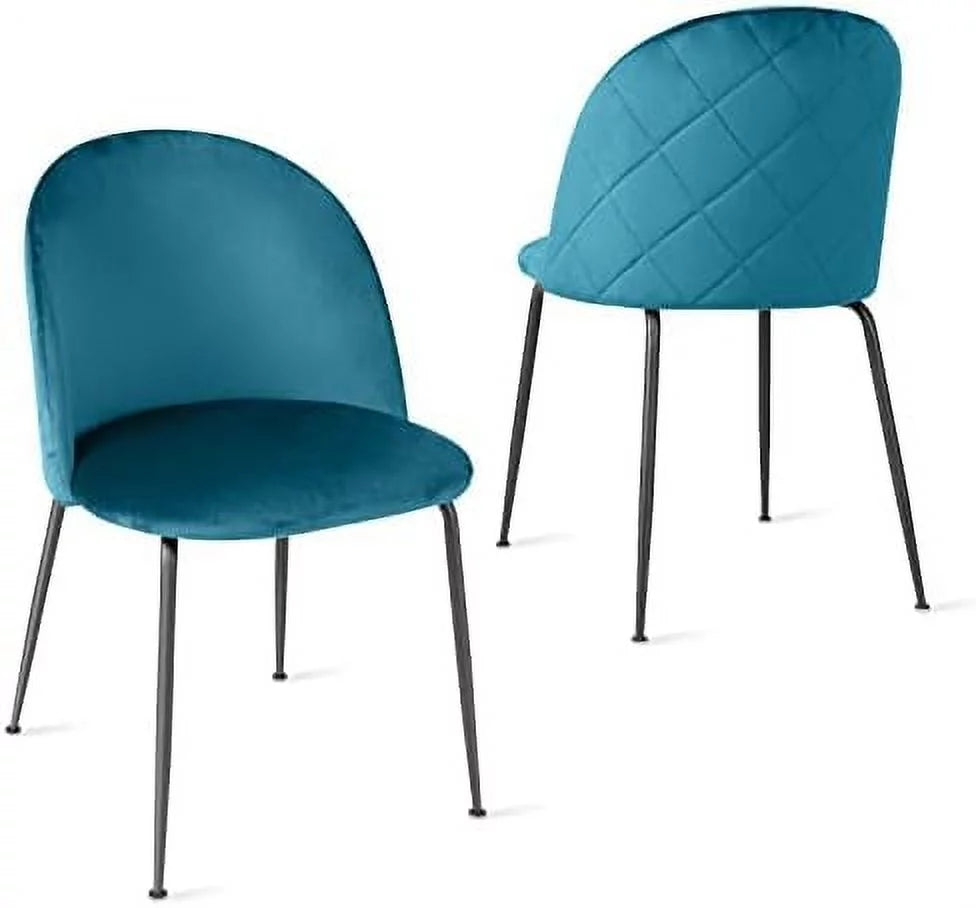 Velvet Dining Chairs Set of 4 Teal Blue I101