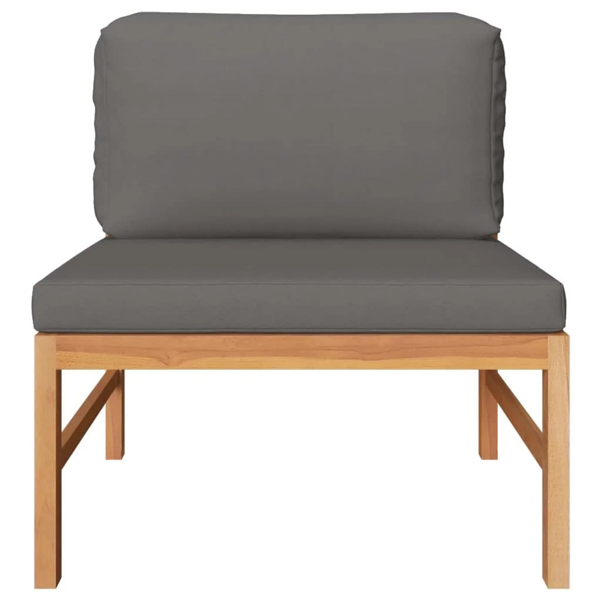 2 Piece Patio Set with Dark Gray Cushions Teak Wood U4072